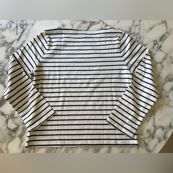 NWT JCrew long sleeves stripped tee heart sleeves Sz S - small box cutter slice - Picture 7 of 7